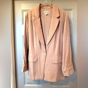 Open Edit Blush Pink Tailored Blazer Size Medium Rayon Blend